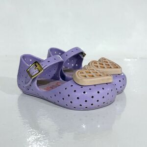 Mini Melissa Girls US 5 Toddler Purple Jelly Mary Jane Heart Cute Kidcore
